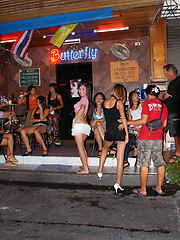 Candids of playful Ladyboy whores on Walking Street in Pattaya - Asian ladyboys porn at Thai LB Sex