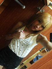 Outside with demure and petite LB amateur Nan - Asian ladyboys porn at Thai LB Sex