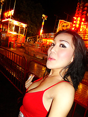 Ladyboy May outside at night and loves her boyfriends cock - Asian ladyboys porn at Thai LB Sex