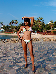 Beach and bare cock for sweaty bikini ladyboy Noon - Asian ladyboys porn at Thai LB Sex