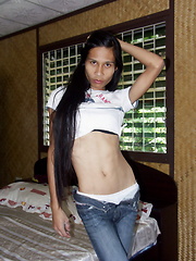 Very skinny Thai ladyboy stripping for us - Asian ladyboys porn at Thai LB Sex