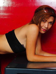 Criszty shows that temptation is red - Asian ladyboys porn at Thai LB Sex