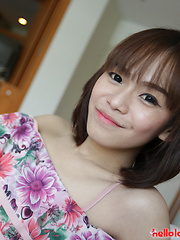 19 year old petite and shy Thai ladyboy striptease - Asian ladyboys porn at Thai LB Sex